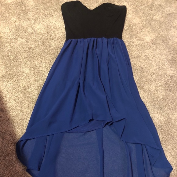 Wet Seal black and blue high low dress - Picture 2 of 5